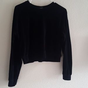 Velvet feel cropped sweater